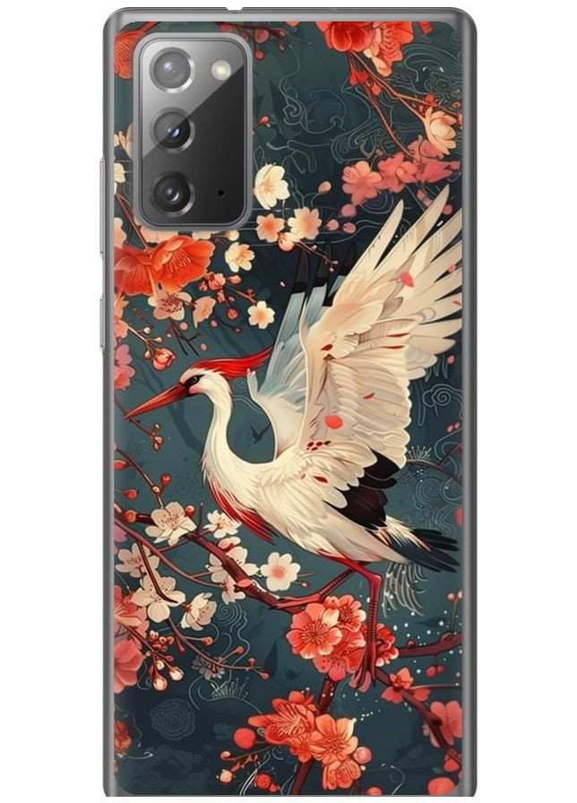 Силиконовый чехол 'Сакура и аист' для Endorphone Samsung Galaxy Note 20 (291127053)