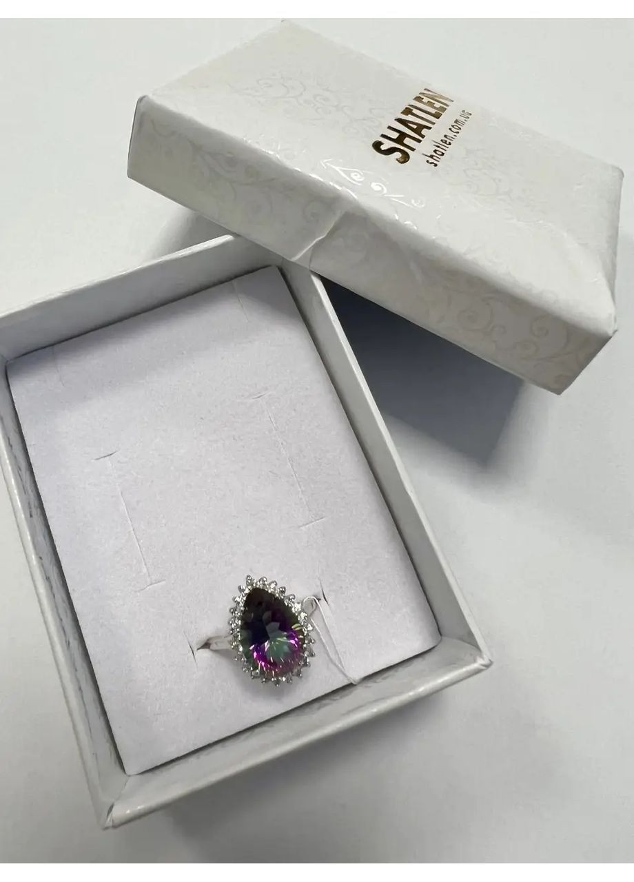 Кольцо серебряное с мистик топазом 18,5 размер Т2000-б Shatlen Каблучка (363841228)