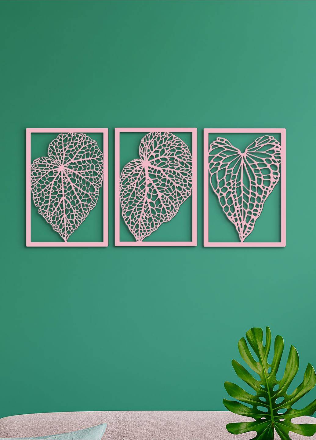 Модульная картина на стену из дерева, декоративное панно из дерева "Листочки модульные", стиль лофт 35х80 см Woodyard (292113751)