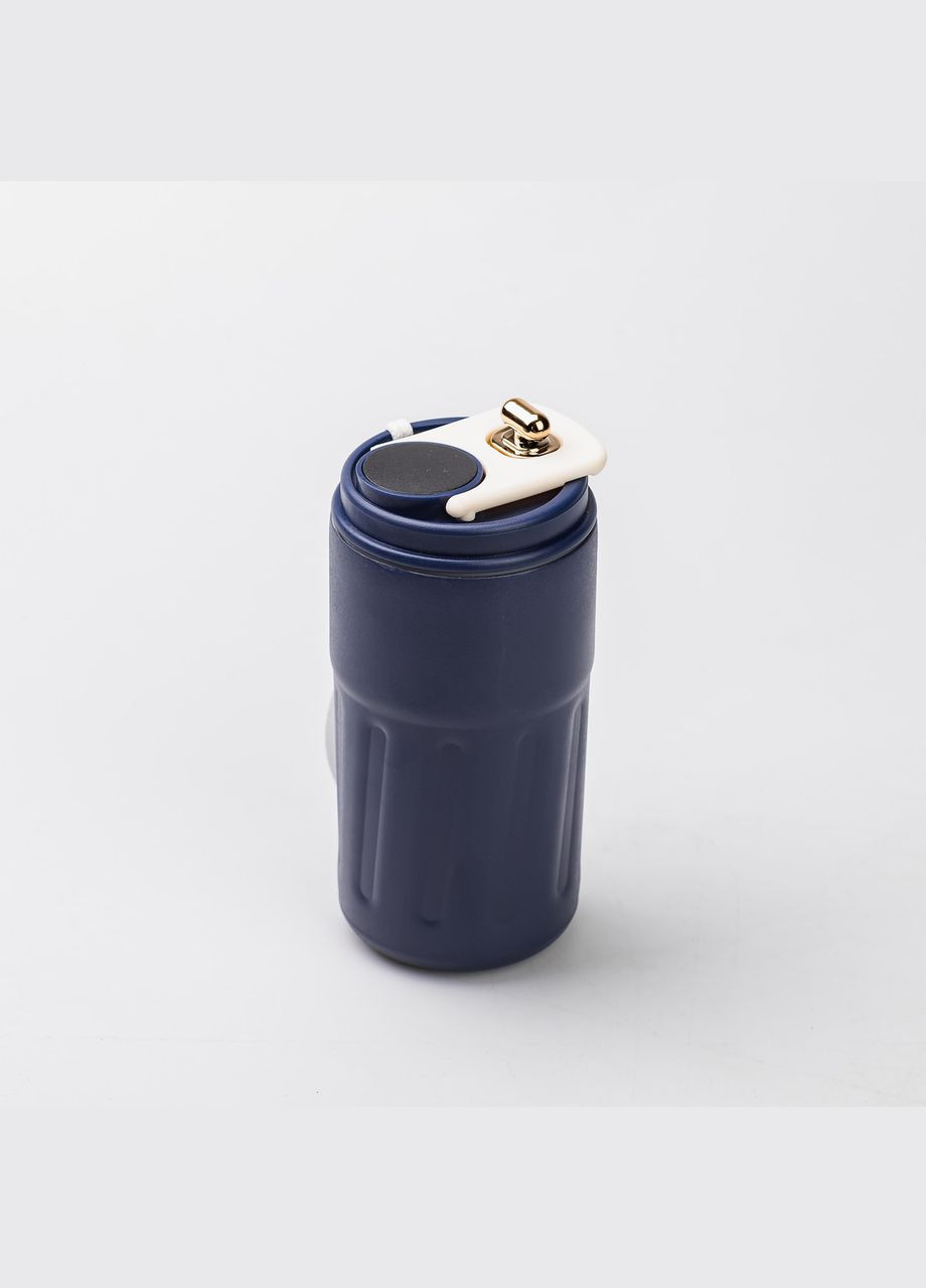 Термокружка Coffee з датчиком температури 500 мл синя нержавіюча сталь вакуумна ізоляція з ремінцем для перенесення Yiwu (322340281)