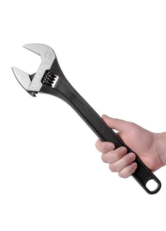 Ключ розвідний 375 мм (0-50 мм) фосфатований (XT-0065) Intertool (342122280)