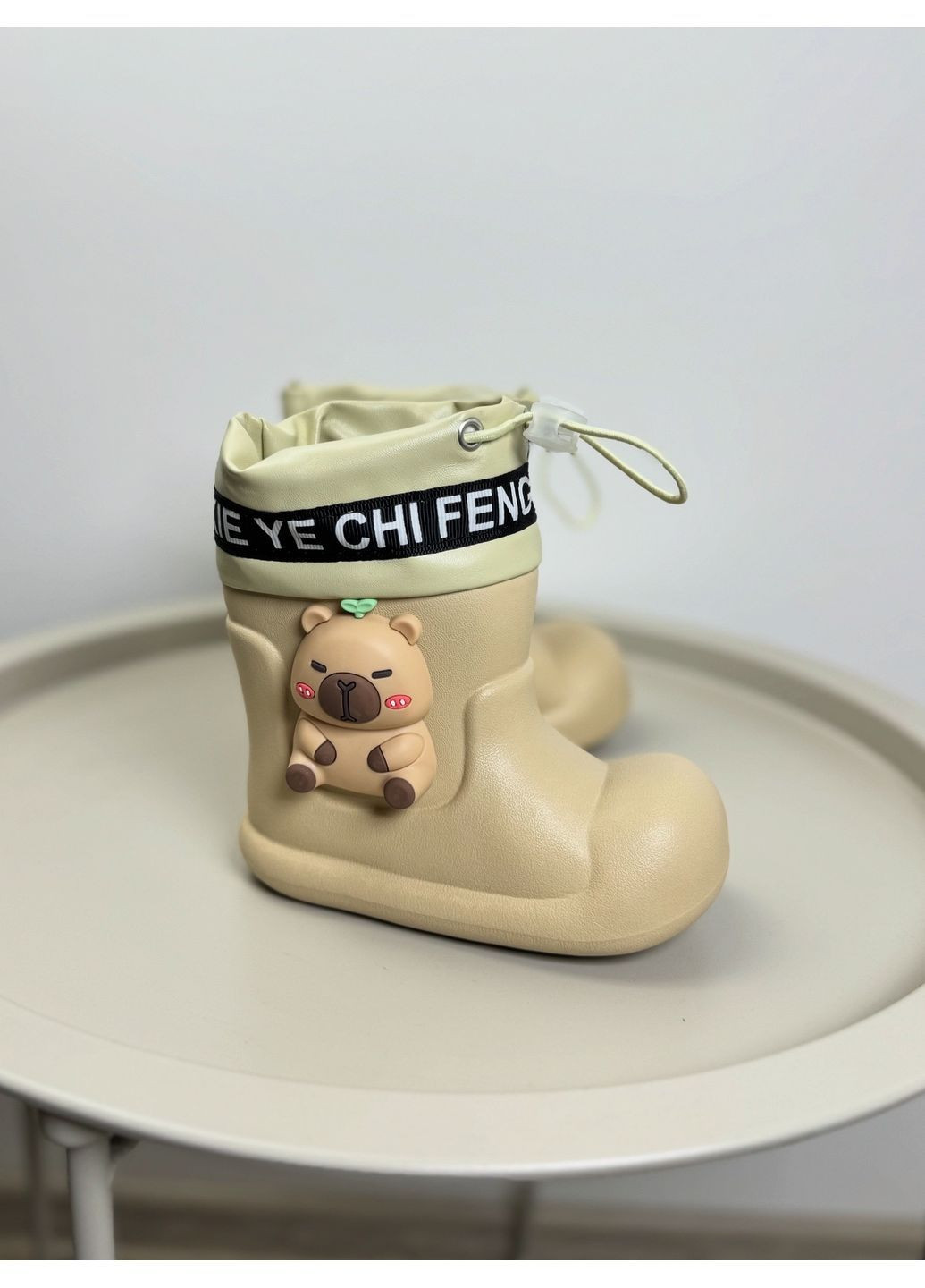 Гумові чоботи 25 розмір бежеві 1604 No Brand (364237147)