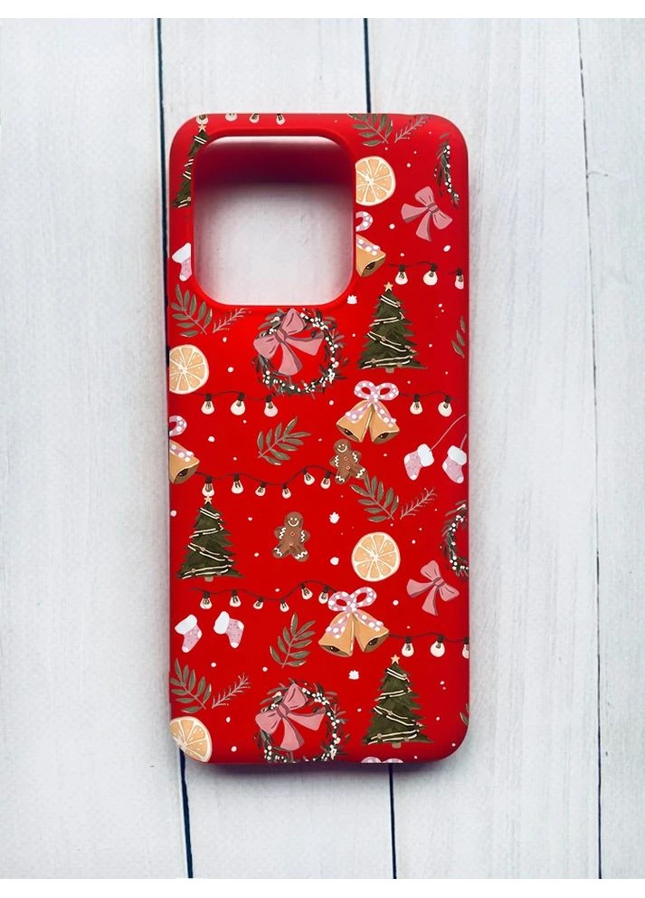 Матовий чохол на Xiaomi Redmi 12C Червоний Новорічний фон (принт 425) Creative (400137831)