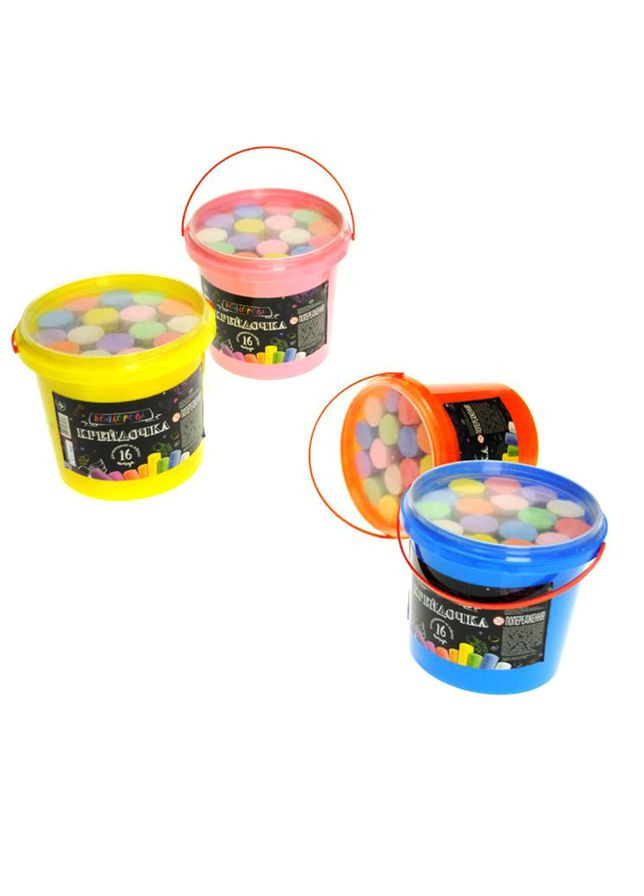Набор цветных мелков для асфальта КRD-01-01U в ведре 16 шт Danko Toys (337578795)
