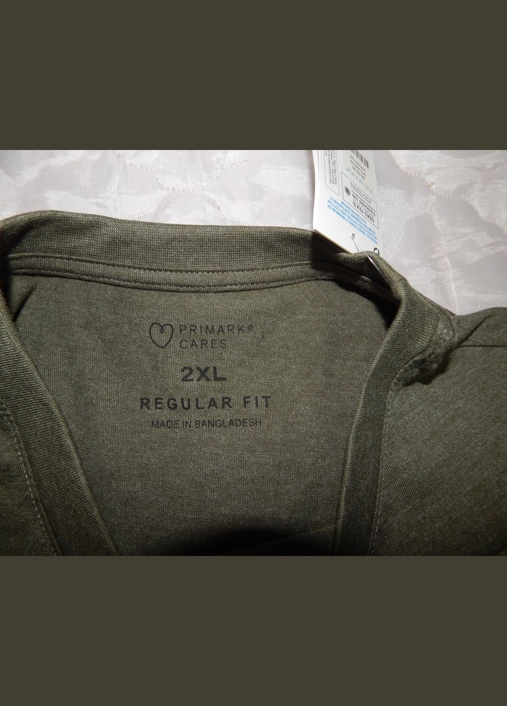 Хаки (оливковая) мужская футболка полосетка оригинал р.56-58 103fm батал Primark