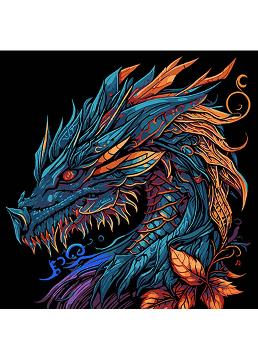 Картина по номерам Мощный дракон см для творчества и релаксации рисования Strateg (369760069)