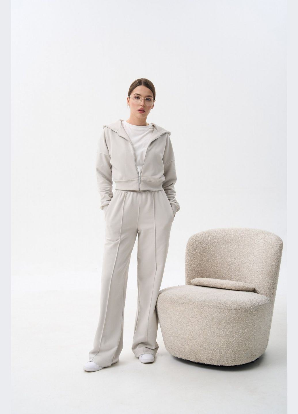 Жіночий костюм двійка колір бетон р.S 454279 New Trend (289469014)