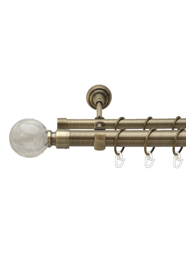 Карниз Сепия металлический двухрядный открытый гладкая труба Антик 25\16 мм 160 см (4290764) ORVIT (300846763)