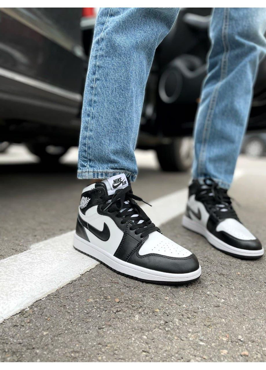 КРОСІВКИ ЖІНОЧІ NIKE AIR JORDAN 1 RETRO MID BLACK WHITE НАЙК АІР ДЖОРДАН No Brand чорні демісезони (368862145)