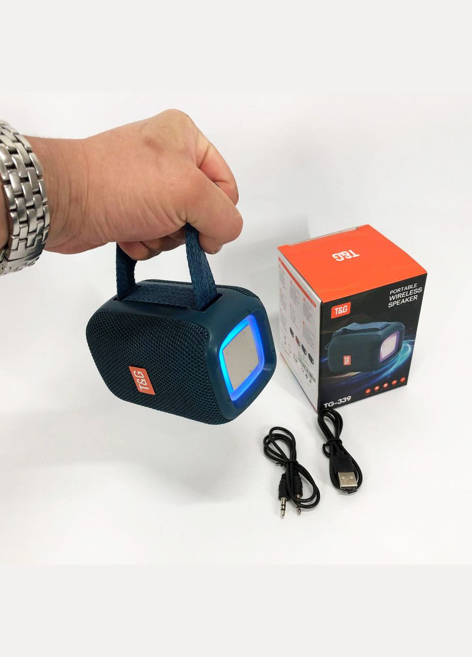 Портативна Bluetooth-колонка TG339 5W з RGB-підсвіткою, Блютуз-колонка для вулиці. Колір: синій T&G (297442953)
