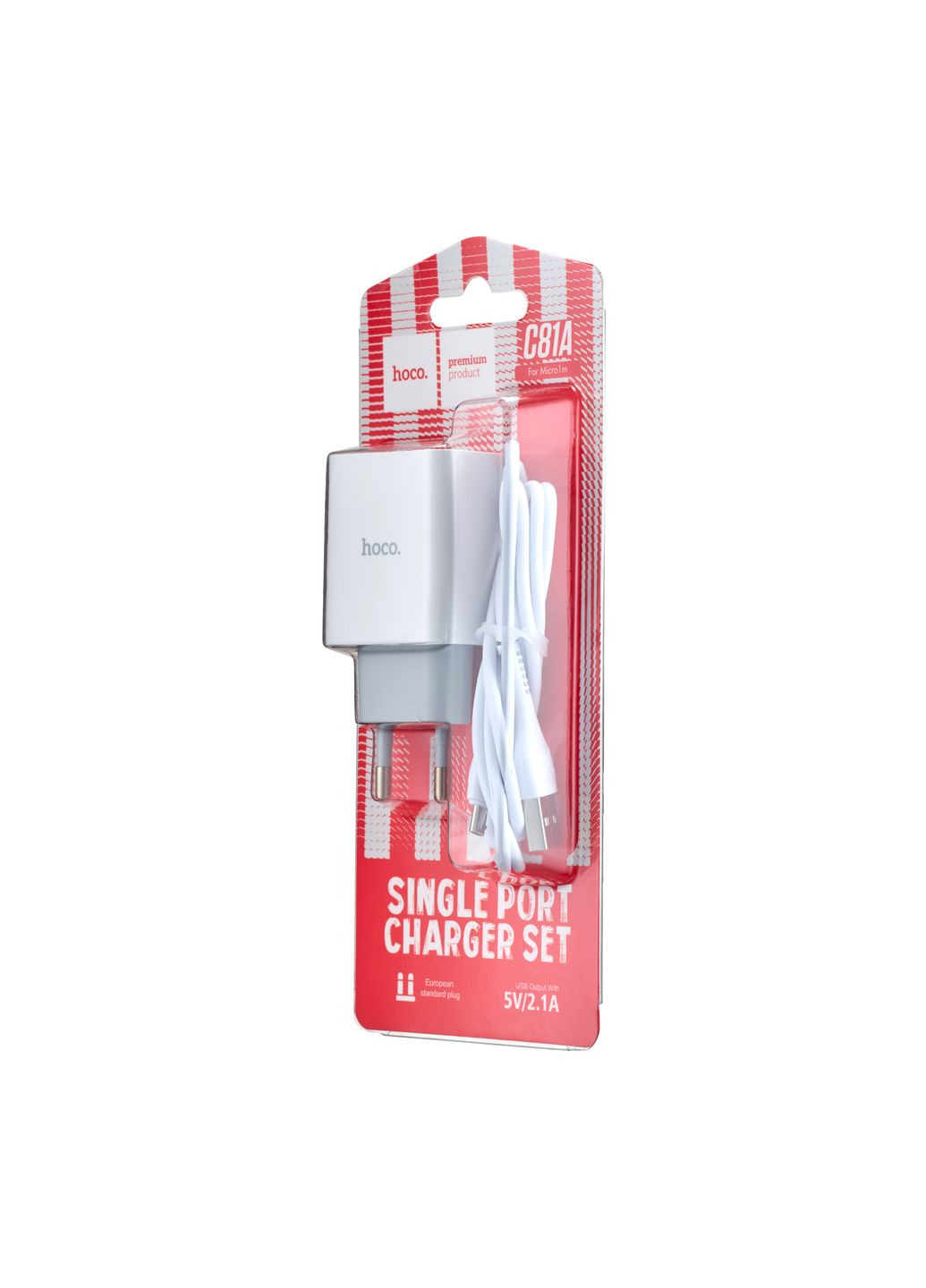 МЗП C81A Asombroso single port charger (Micro) (EU) White Hoco (297453295)