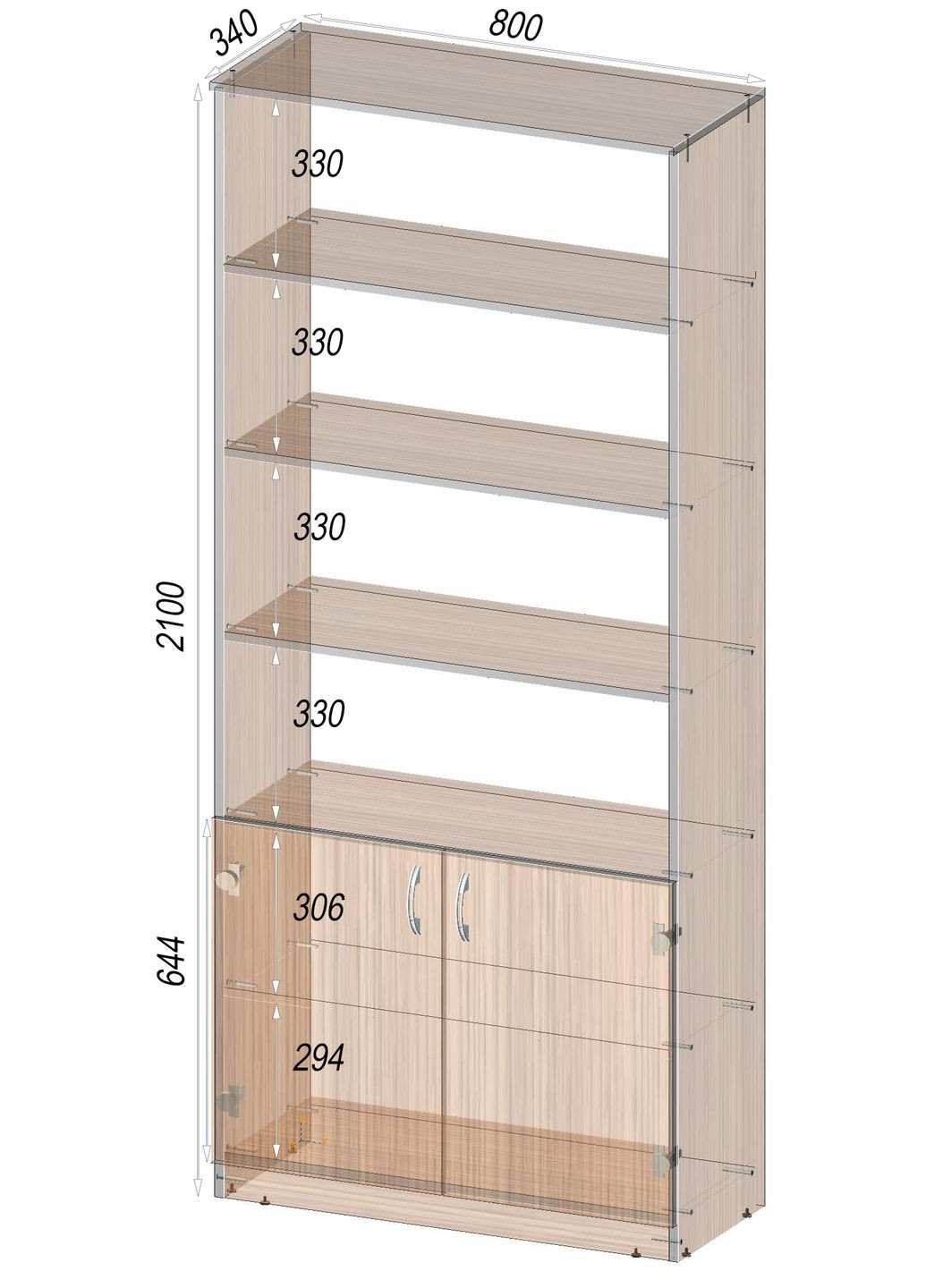 Тумба офісна, стелаж ОС-2 Континент (314837233)