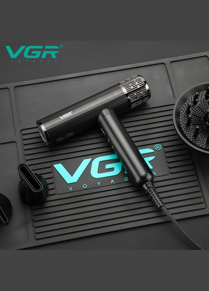 Фен професійний, 4 рівні обдування, 3 рівні температури, 11000 RPM, 3 насадки VGR V-427 (339672019)