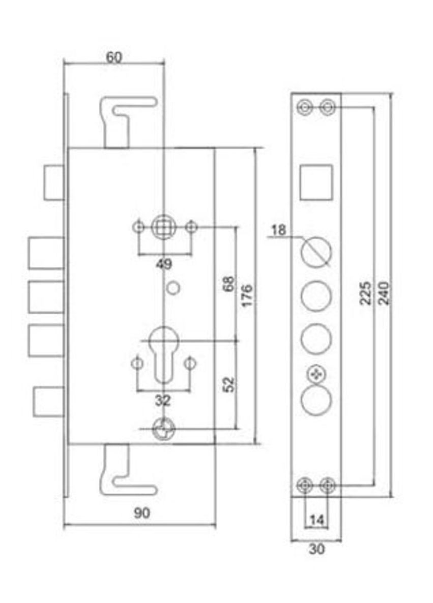 Механизм BR-62 мат никель левый Bruno (322520652)