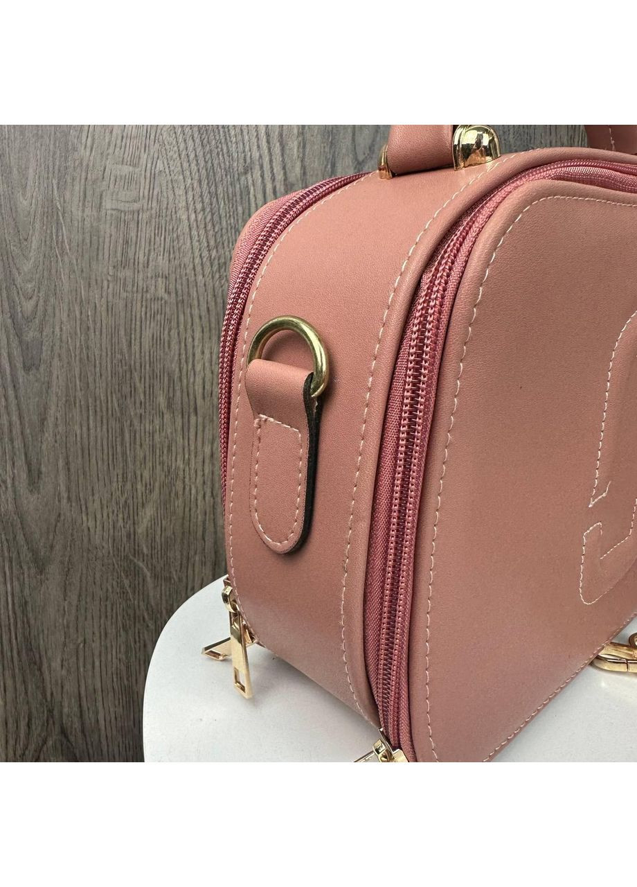 Женская мини сумочка на плечо каркасная экокожа розовая Jacobs (363021906)