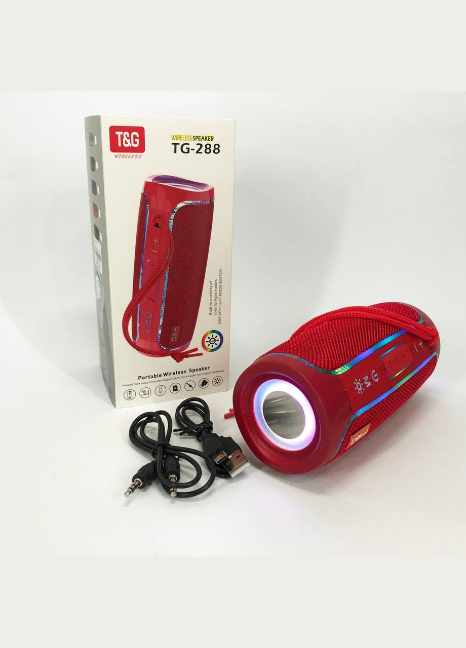 Портативная Bluetooth колонка с LED подсветкой TG288. Цвет: корасный T&G (297442984)