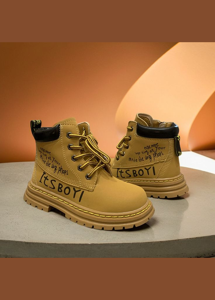 Коричневые осенние детские ботинки для девочки и мальчика 1206 коричневые Paliament