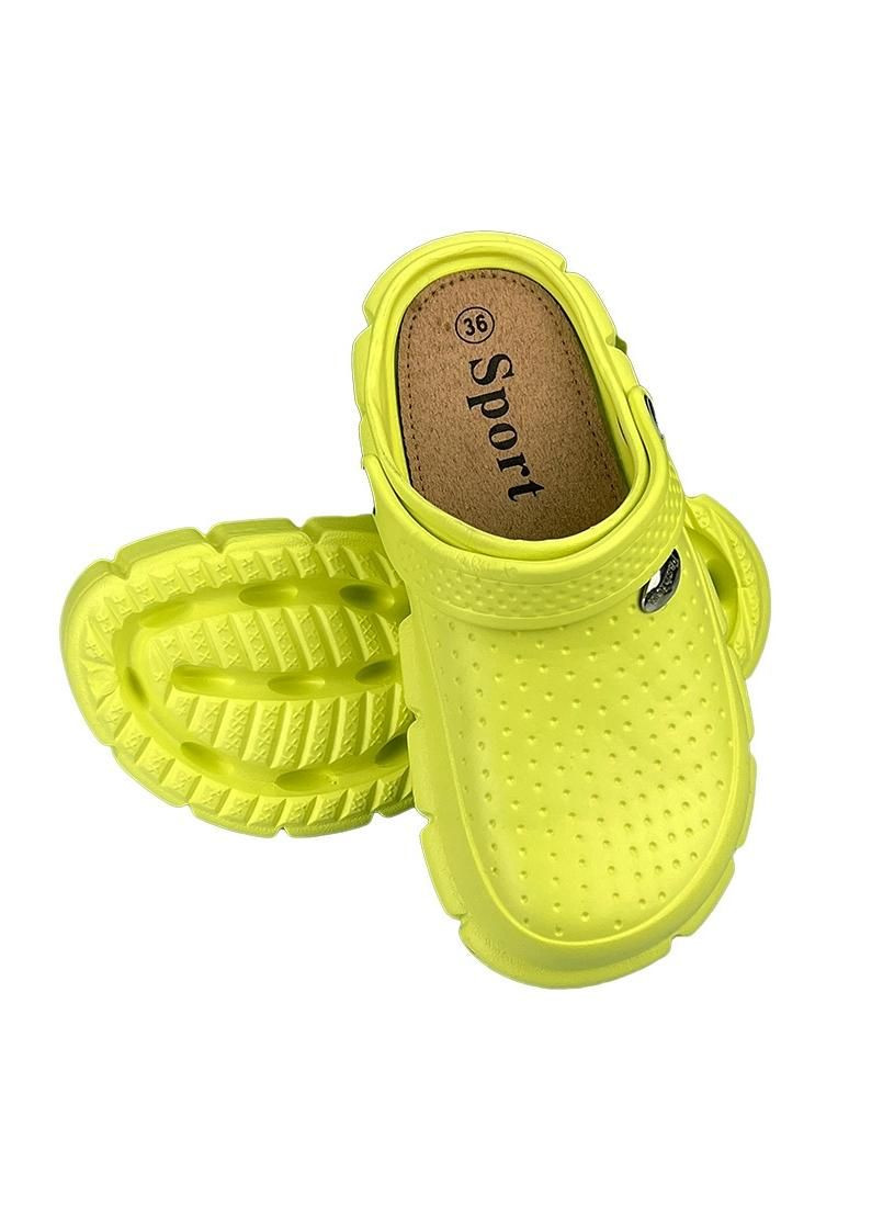 Жіночі крокси сабо на платформі закриті салатові 10136-4 Sanlin (277151133)