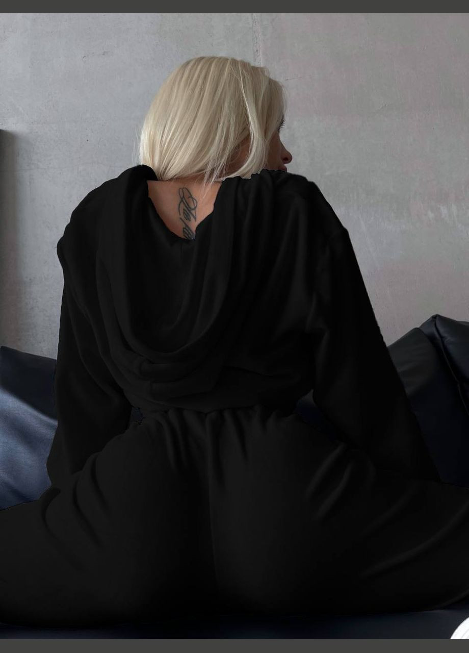Женский комбинезон плюш велюр цвет черный р.46/48 453281 New Trend чёрный