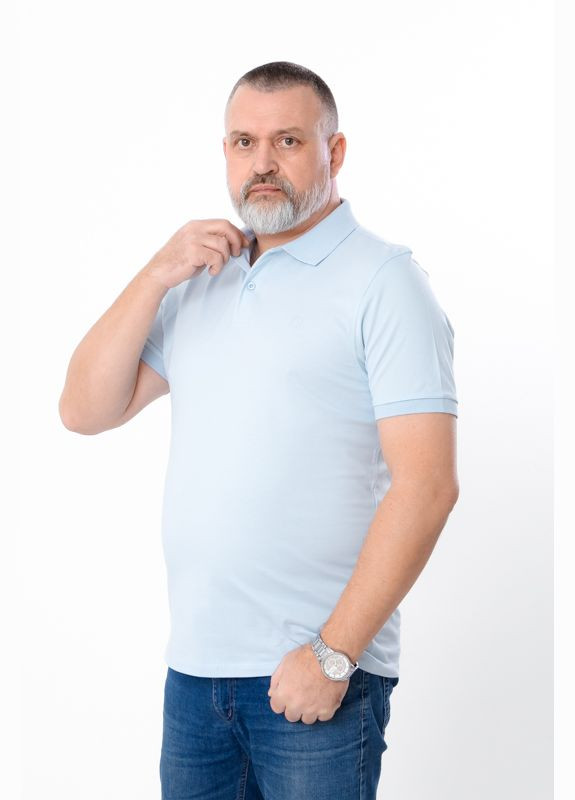 Голубая футболка мужская поло (p-16544) Носи своє