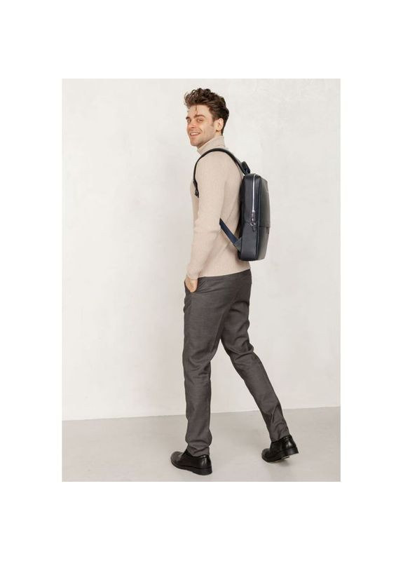 Рюкзак чоловічий шкіряний Foster 1.0 Темно-синій BlankNote (301871485)