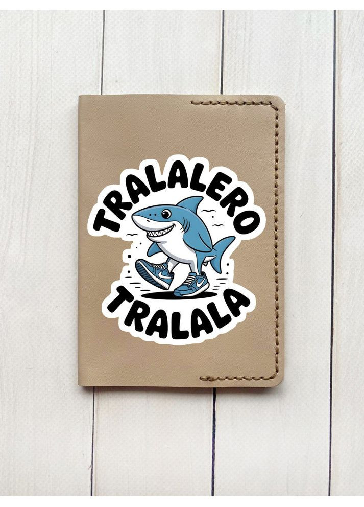 Кожаная обложка на паспорт книгу: Бежева (принт 416) CASE CONTROL (369616669)