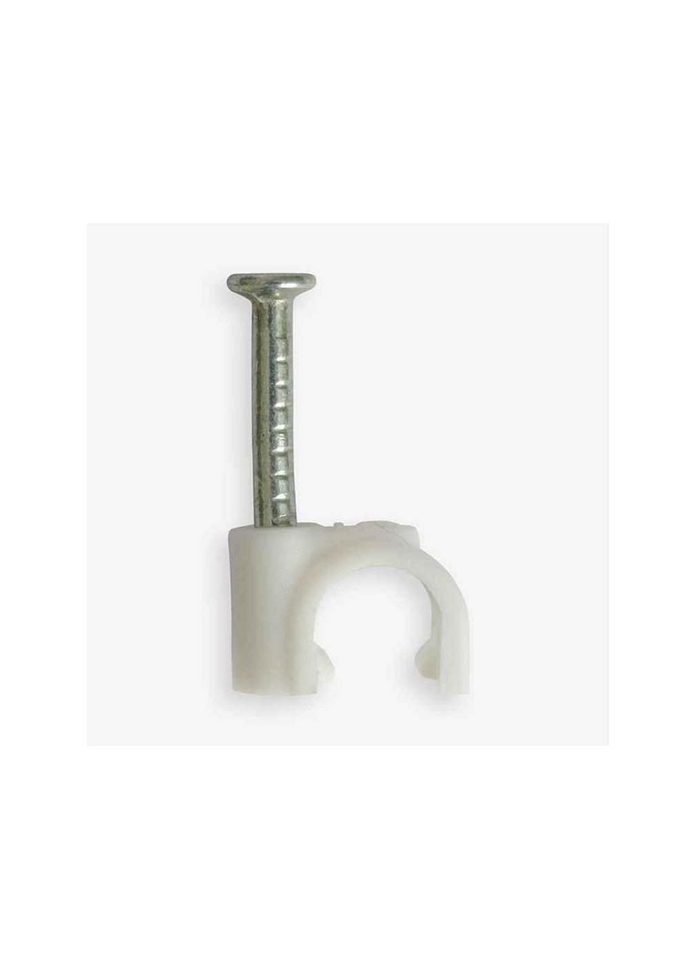 Клипса монтажная с гвоздем для круглых проводов 5 белая (100шт в уп) ТМ ZIPLEX Husqvarna (322418772)