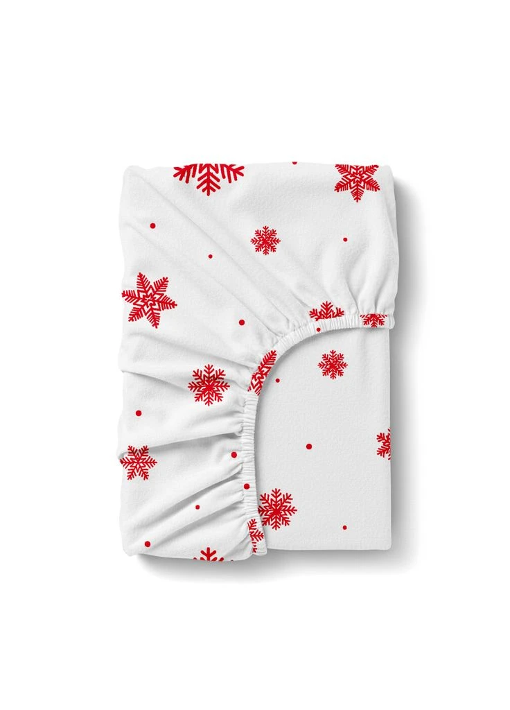 Простирадло на резинці фланель 120х200 SNOWFLAKES BERRY (4822052475485) Cosas (391378215)