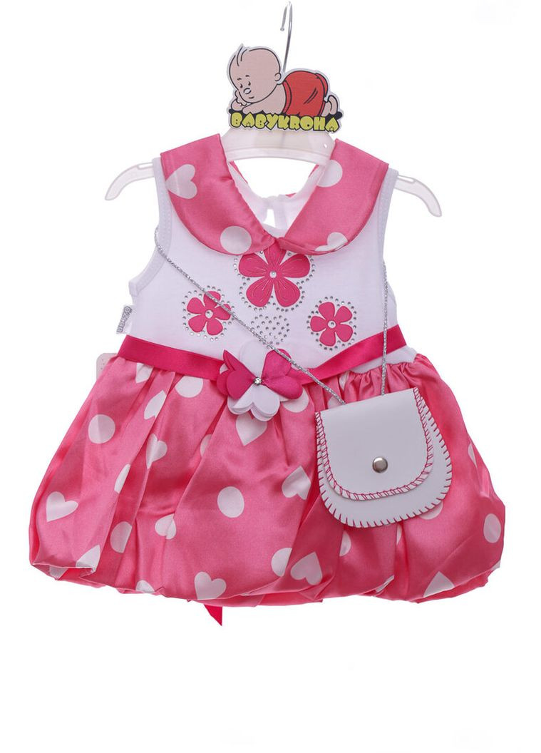 Рожева сукня літня трикотажна з сумочкою квіточка рожева 80 см (38353) BABYKROHA (323469338)