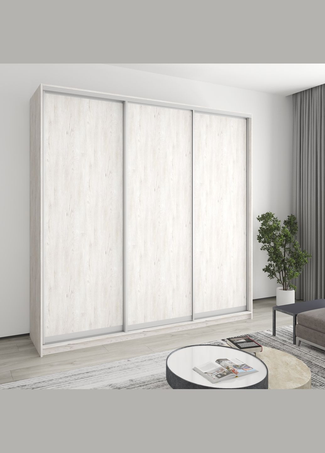 Шкаф-купе трехдверный Комбо AL 3ДСП 240x60x240 см (MBS-2094) MebelStar (346290099)