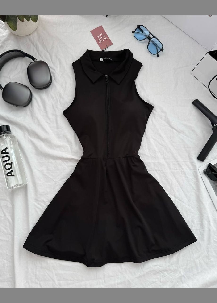 Спортивна сукня - комбінезон довжини міні Adelante комбінезон-шорти однотонний чорний спортивний