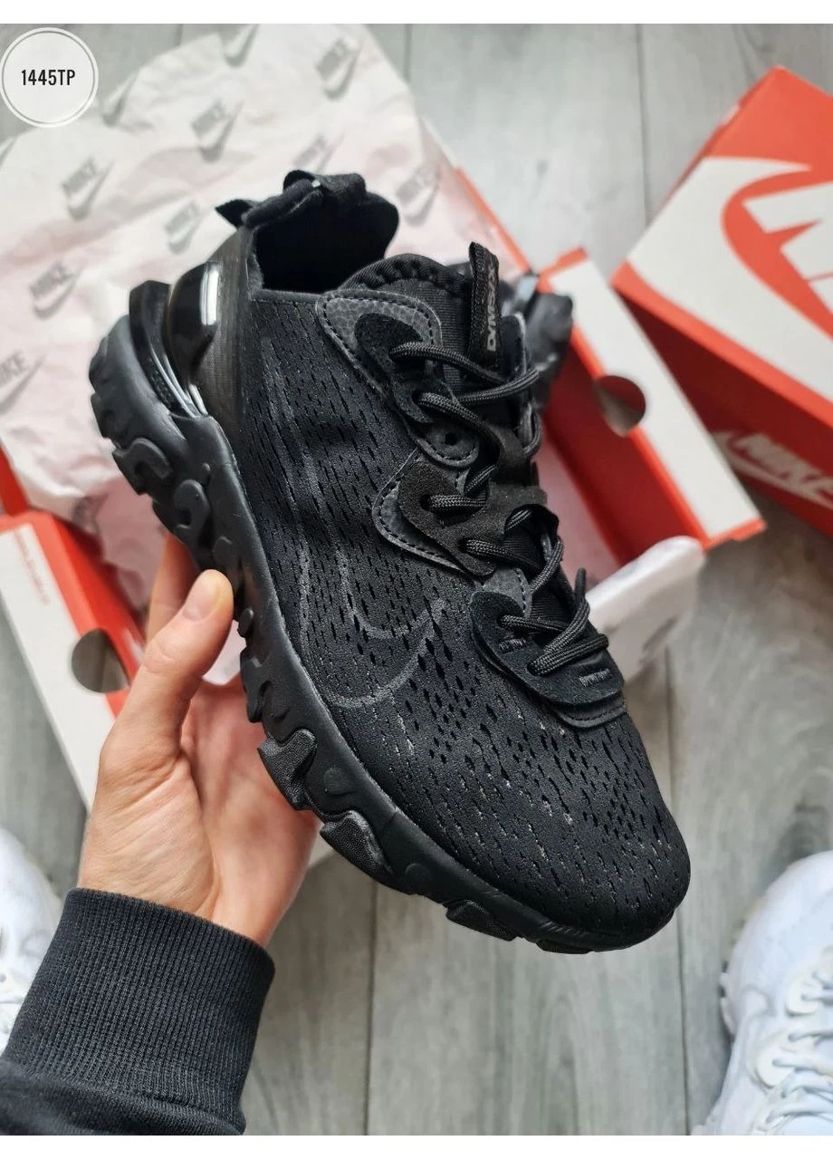 Черные демисезонные кроссовки мужские nike react vision black найк реакт черные No Brand