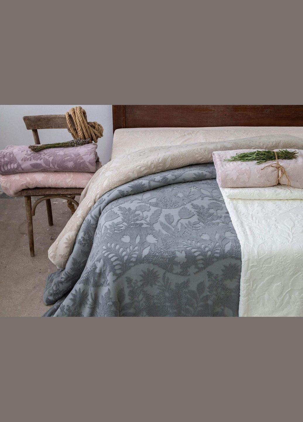 Махрове покривало 220 х 240 см Amazon Gul Kurusu Pupilla (318387324)