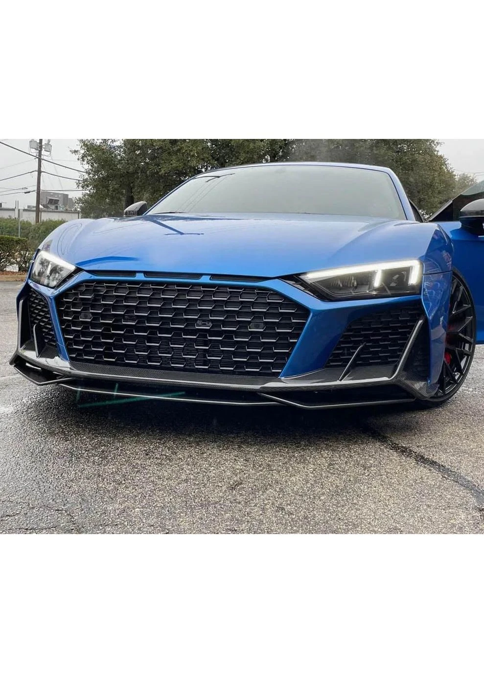 Накладка на передній бампер Lip V1 (2023-2026, Карбон) для Ауди R8 2015- рр Audi (392175174)