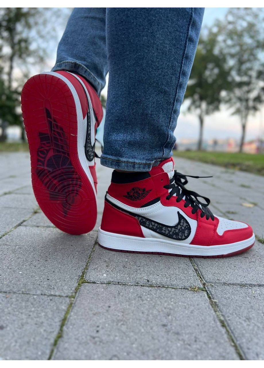 КРОССОВКИ ЖЕНСКИЕ NIKE AIR JORDAN 1 RETRO X DIOR НАЙК АИР ДЖОРДАН No Brand комбинированные демисезоны (369393811)