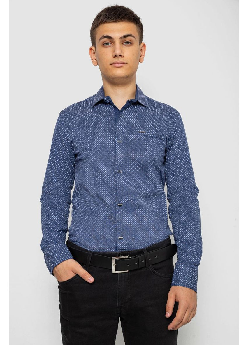 Синяя повседневный рубашка Ager