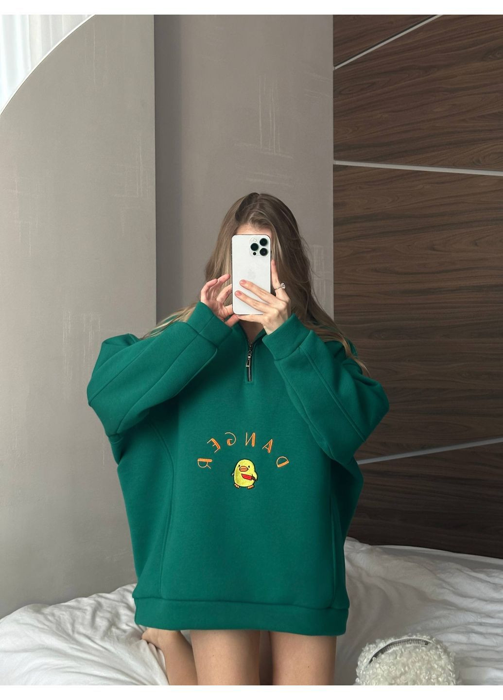 Зелений світшот "скажена качечка" трьохнитка (370143853)