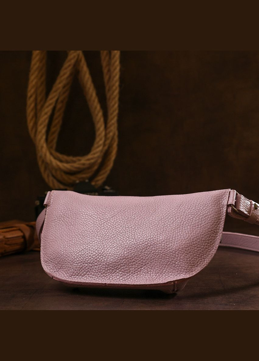 Шкіряна практична жіноча бананка ліловий. 16376 Shvigel (362418492)