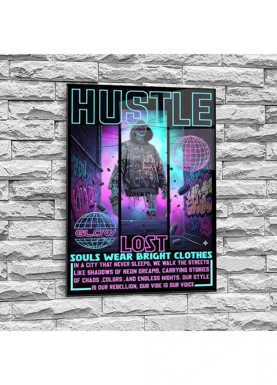 Картина на акрилі | Hustle Glow Lost | глянцева | УФ-друк | 20x30 см No Brand (391107836)