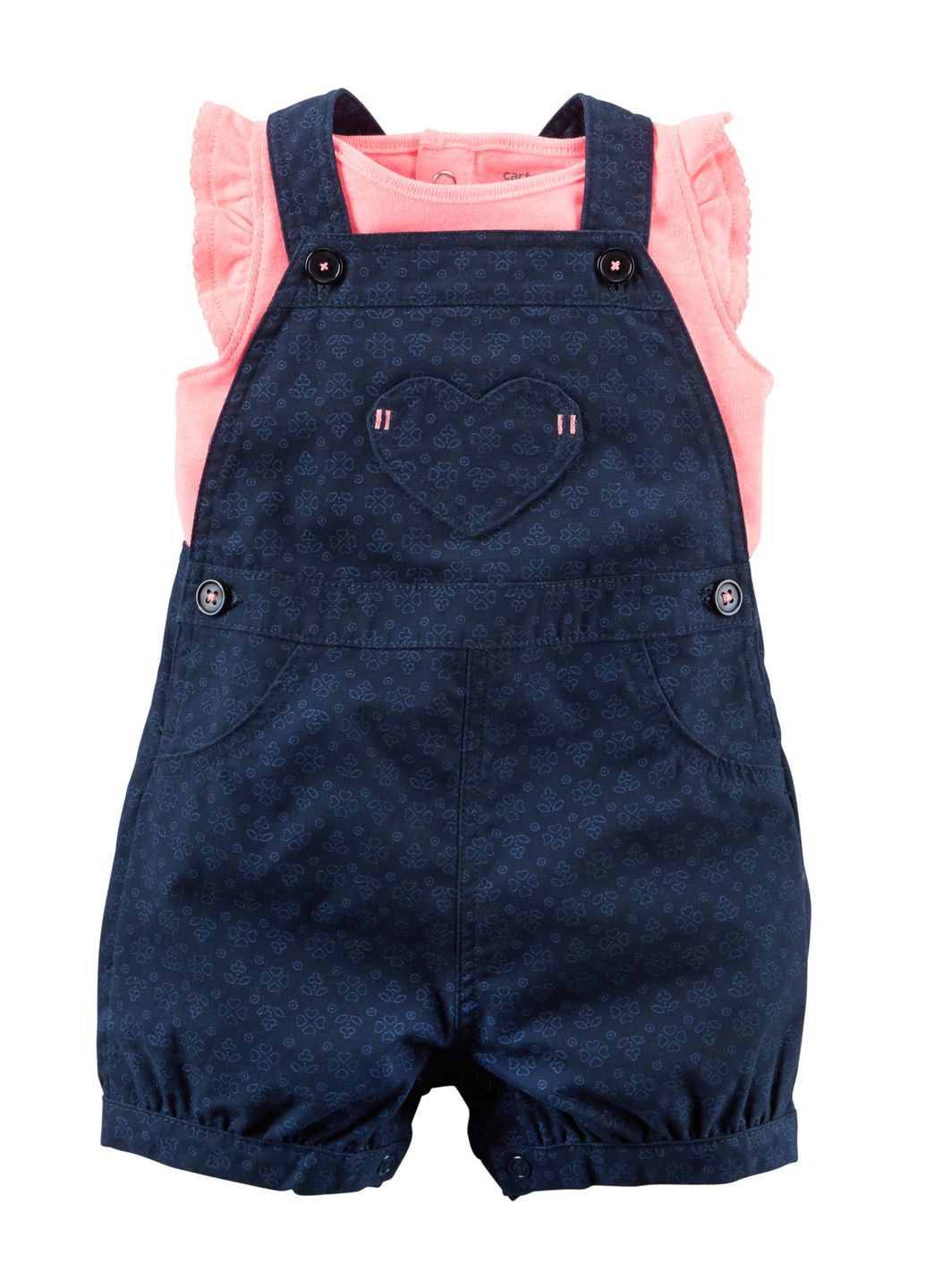 Синій літній комплект (комбінезон, футболка) Carter's