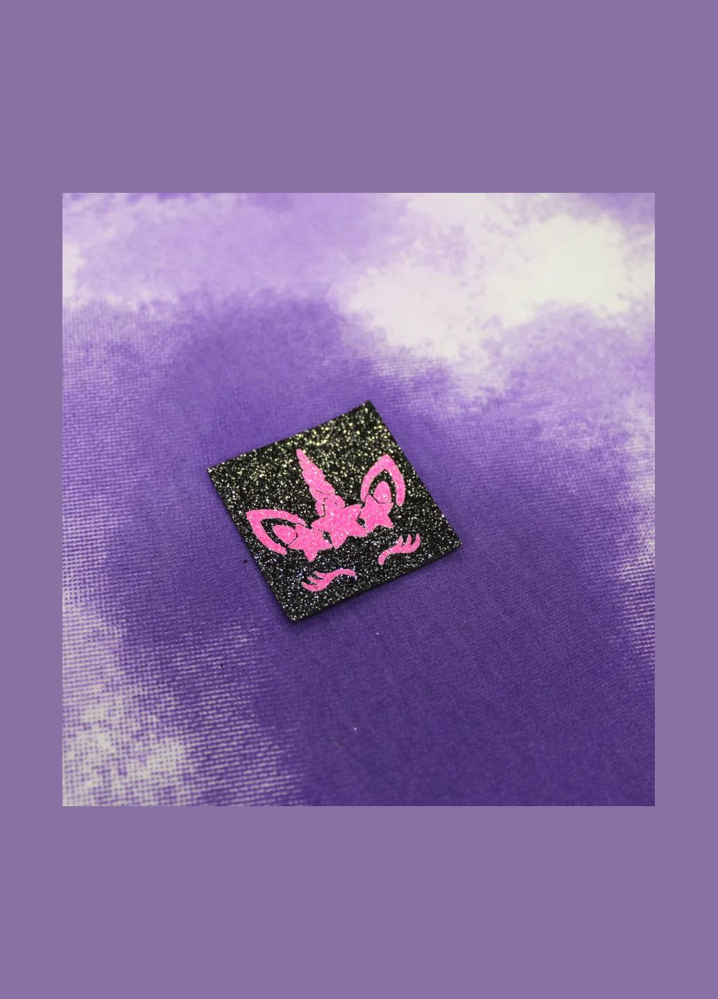 Нашивка з глітеру "Єдиноріг" чорного кольору (1288) No Brand (335811744)