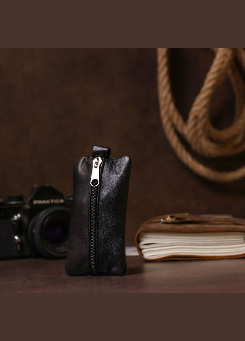 Вместительная ключница из натуральной кожи 15203 Черная Shvigel (298570520)