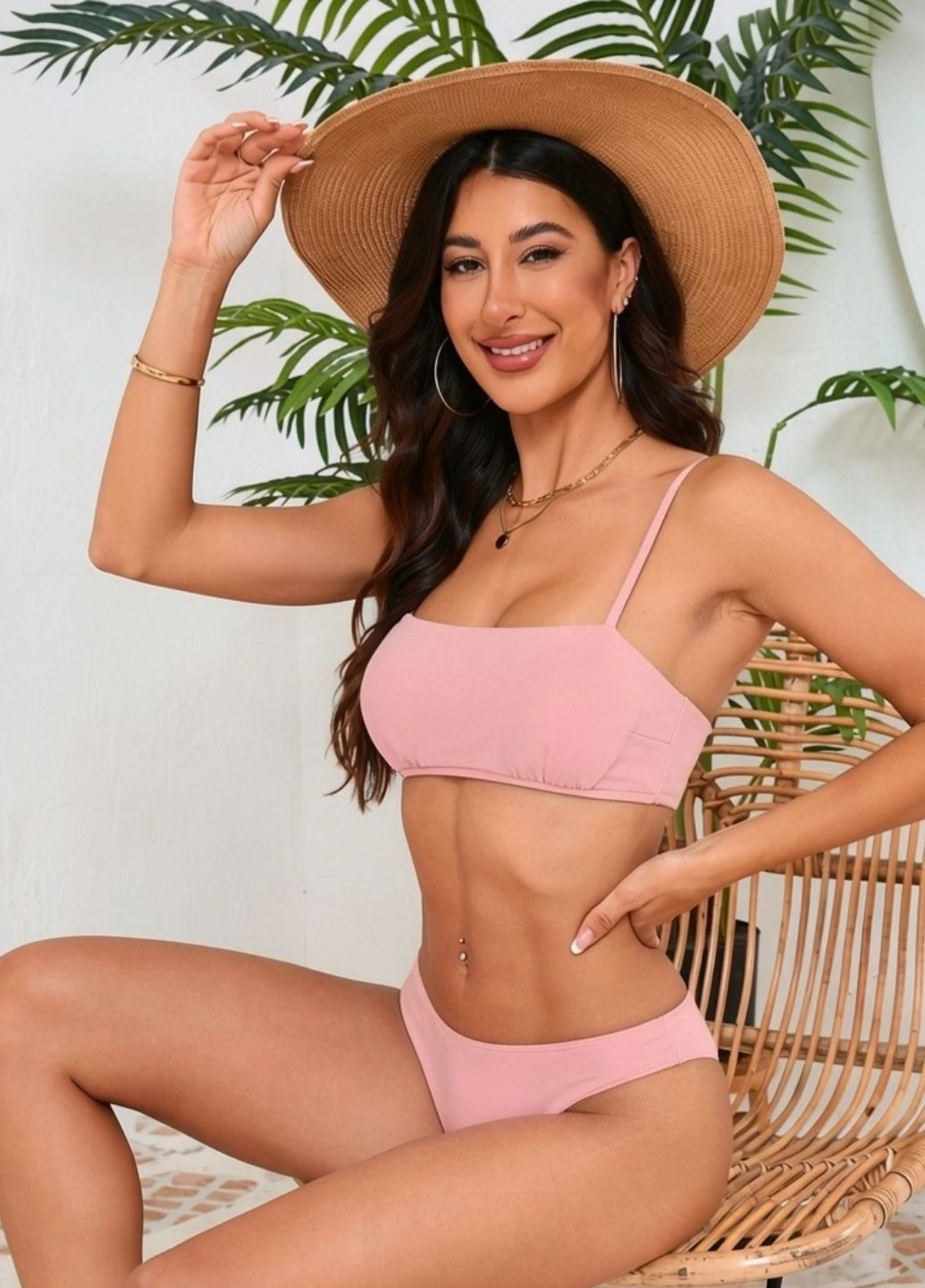 Пудровый летний раздельный купальник бандо bikini set swimwear черный (10107) раздельный FS