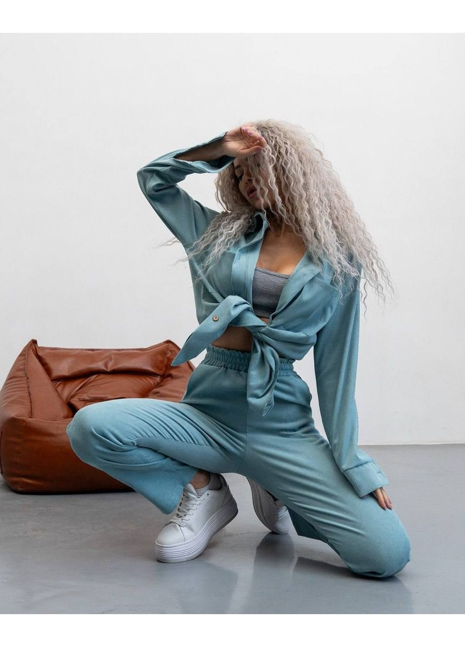 Жіночий Мікро вельветовий костюм: сорочка + штани Україна (361044134)