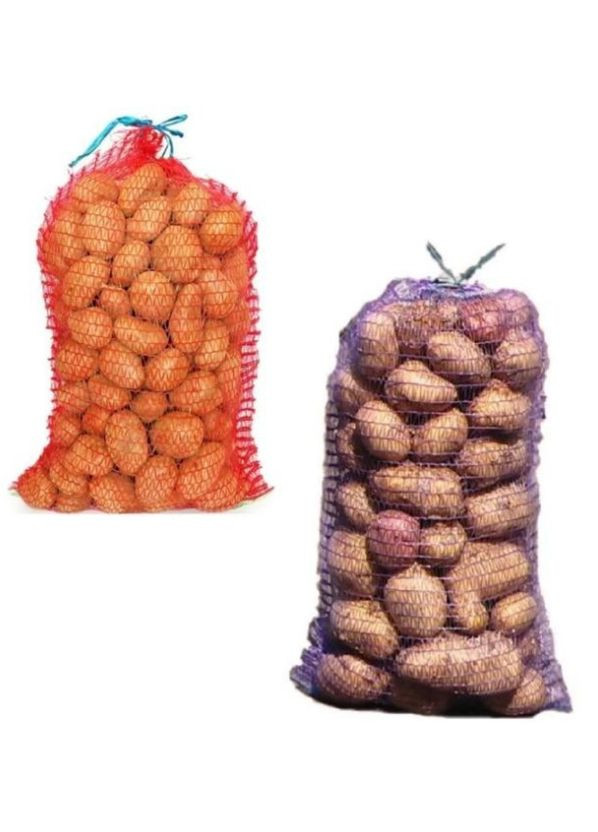 Сітка мішок овочева на зав'язках 10шт. мега велика 50х80 см на 40кг (фіолетовий/червоний/зелений) Agreen (323167100)
