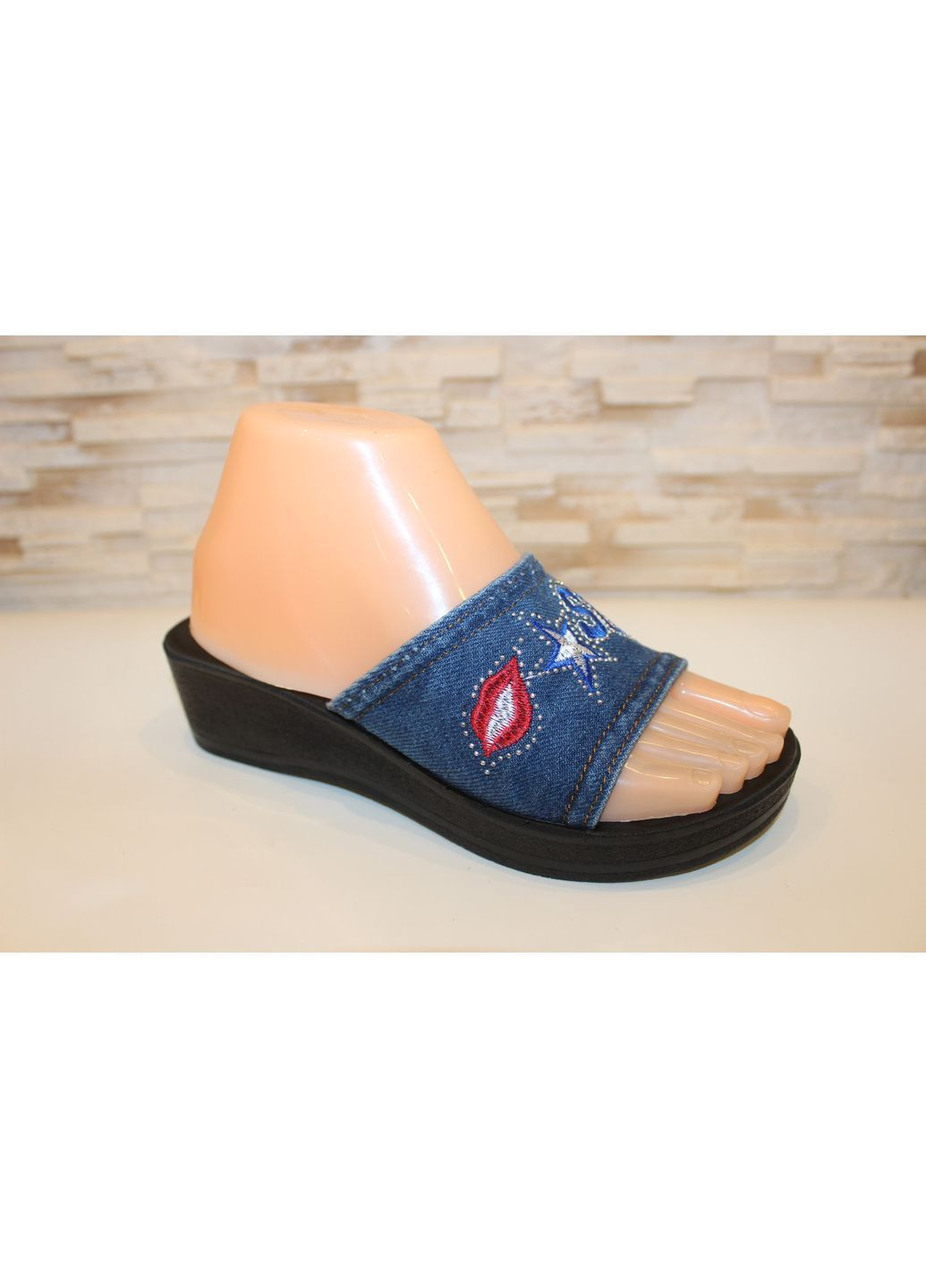 Шльопанці жіночі літні сині джинсові No Brand Шльопанці літні жіночі (362354981)