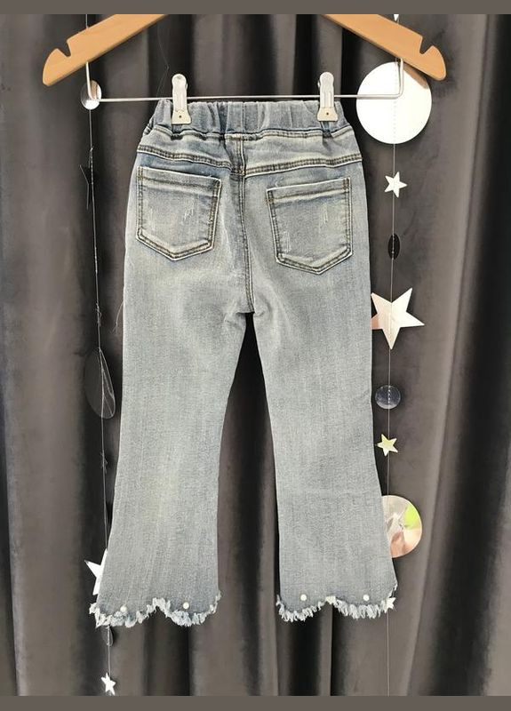 Голубые демисезонные клеш джинсы клеш для девочки BabyStyle