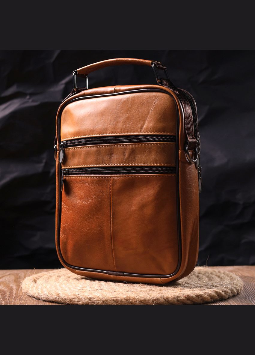 Сумка кросс боди кожаная мужская рыжая 21273 Vintage (329195456)