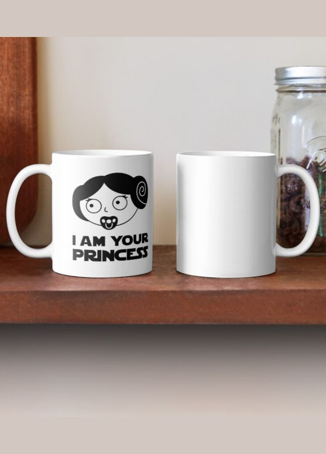 Чашка Керамічна кружка з принтом Я твоя принцеса I am your princess для дочки Біла 330 мл Orca (317320417)