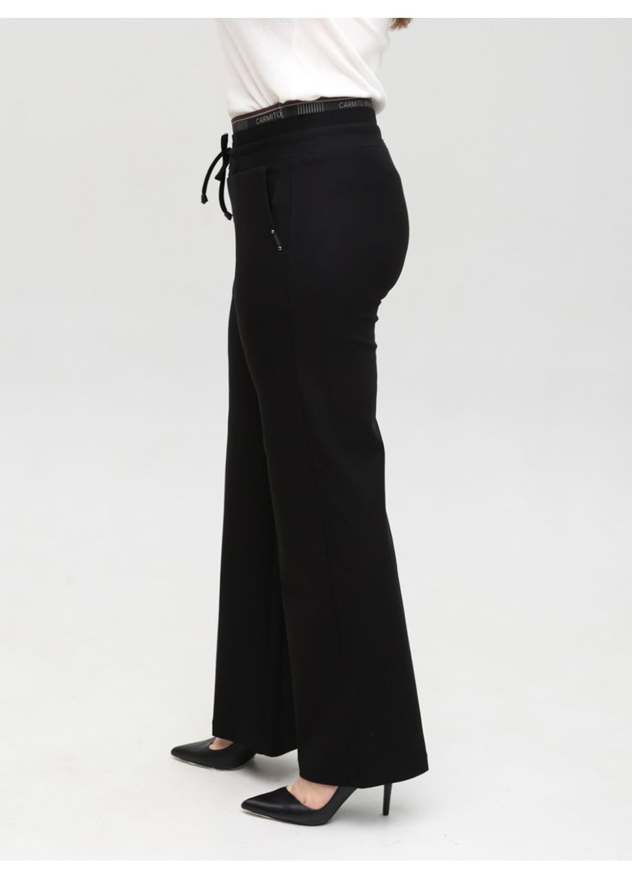 Штани жіночі чорні широкі з гумкою на поясі Sanli Палаццо (358501760)